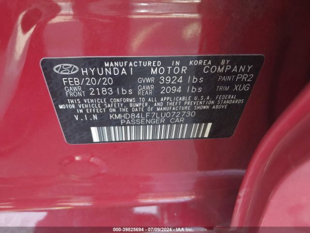 Photo 8 VIN: KMHD84LF7LU072730 - HYUNDAI ELANTRA 