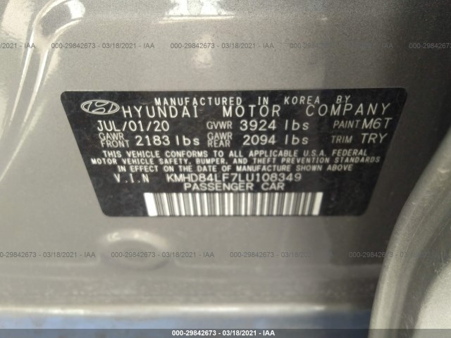 Photo 8 VIN: KMHD84LF7LU108349 - HYUNDAI ELANTRA 