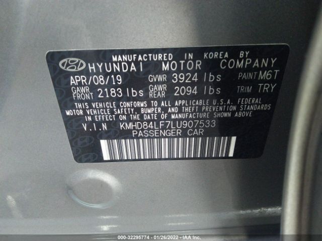 Photo 8 VIN: KMHD84LF7LU907533 - HYUNDAI ELANTRA 