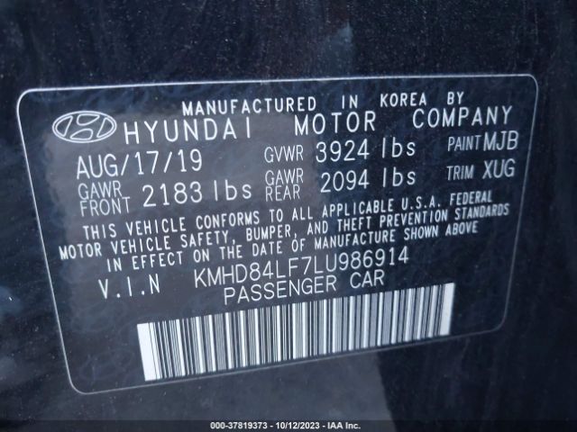 Photo 8 VIN: KMHD84LF7LU986914 - HYUNDAI ELANTRA 