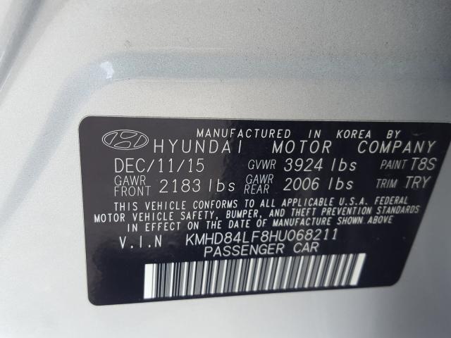 Photo 9 VIN: KMHD84LF8HU068211 - HYUNDAI ELANTRA SE 