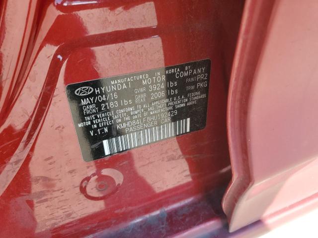 Photo 11 VIN: KMHD84LF8HU192429 - HYUNDAI ELANTRA SE 