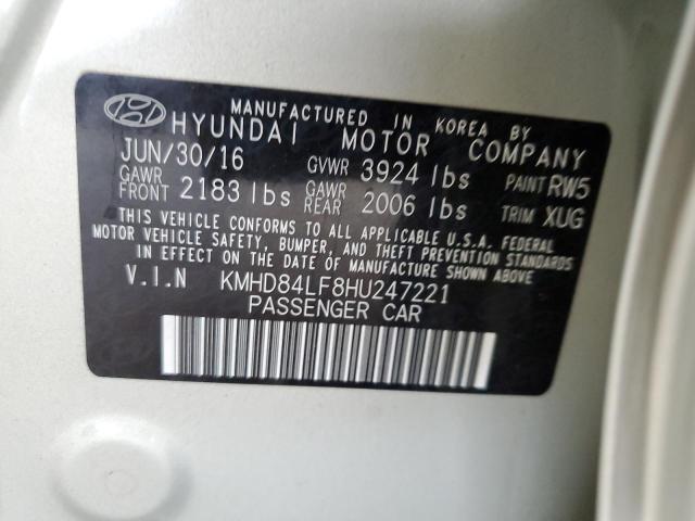 Photo 9 VIN: KMHD84LF8HU247221 - HYUNDAI ELANTRA SE 