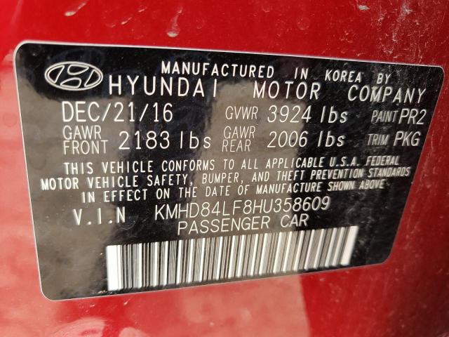 Photo 9 VIN: KMHD84LF8HU358609 - HYUNDAI ELANTRA SE 