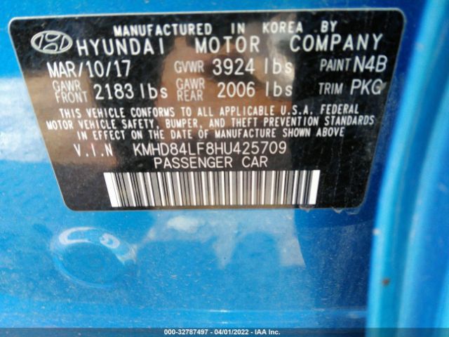 Photo 8 VIN: KMHD84LF8HU425709 - HYUNDAI ELANTRA 