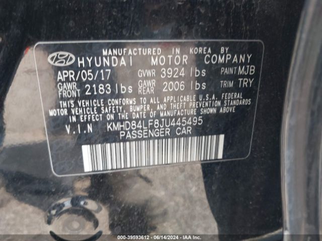 Photo 8 VIN: KMHD84LF8JU445495 - HYUNDAI ELANTRA 