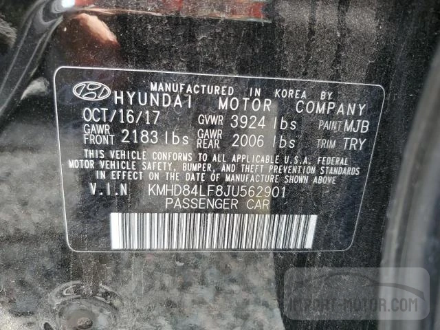 Photo 12 VIN: KMHD84LF8JU562901 - HYUNDAI ELANTRA 