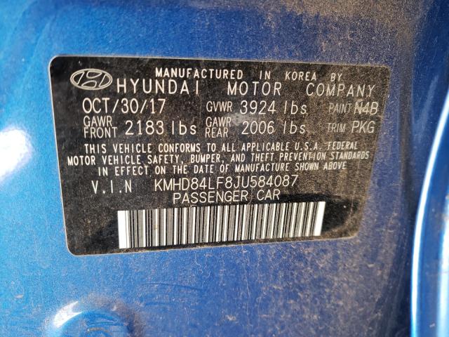 Photo 9 VIN: KMHD84LF8JU584087 - HYUNDAI ELANTRA 