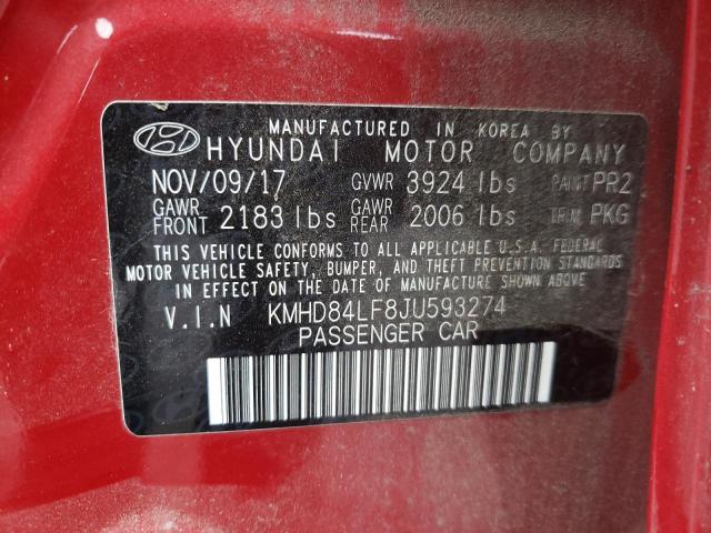 Photo 9 VIN: KMHD84LF8JU593274 - HYUNDAI ELANTRA SE 