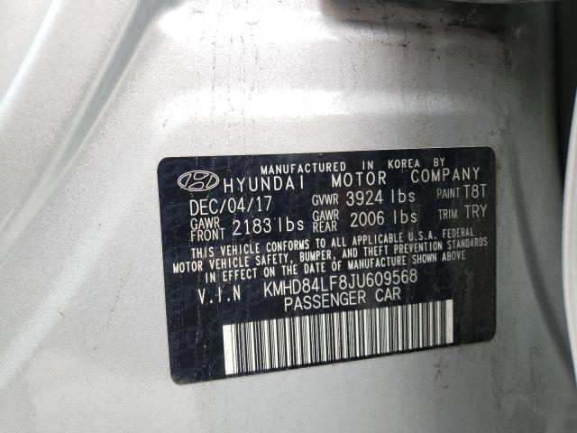 Photo 9 VIN: KMHD84LF8JU609568 - HYUNDAI ELANTRA SE 