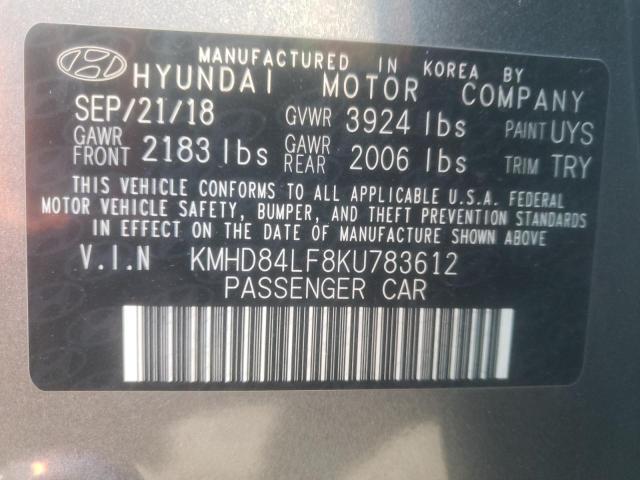 Photo 9 VIN: KMHD84LF8KU783612 - HYUNDAI ELANTRA SE 