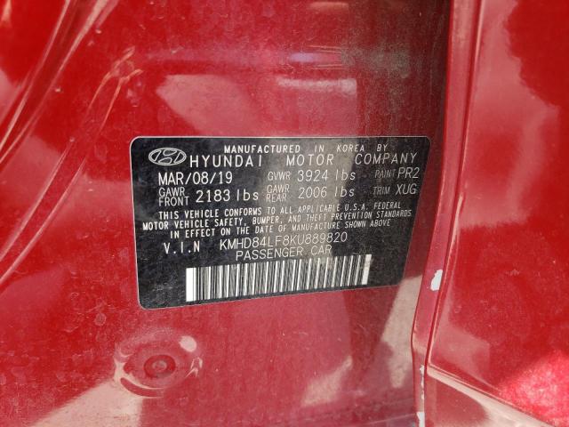 Photo 12 VIN: KMHD84LF8KU889820 - HYUNDAI ELANTRA SE 