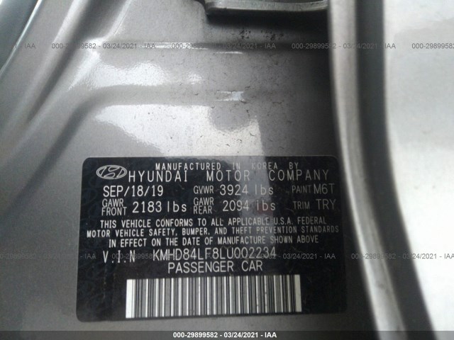 Photo 8 VIN: KMHD84LF8LU002234 - HYUNDAI ELANTRA 