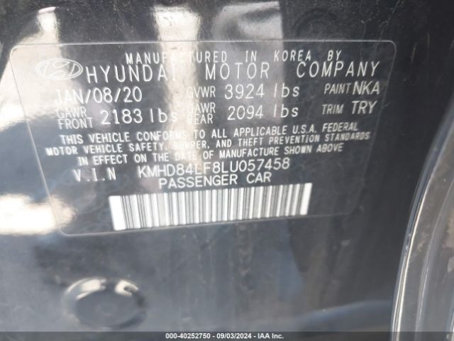 Photo 8 VIN: KMHD84LF8LU057458 - HYUNDAI ELANTRA 