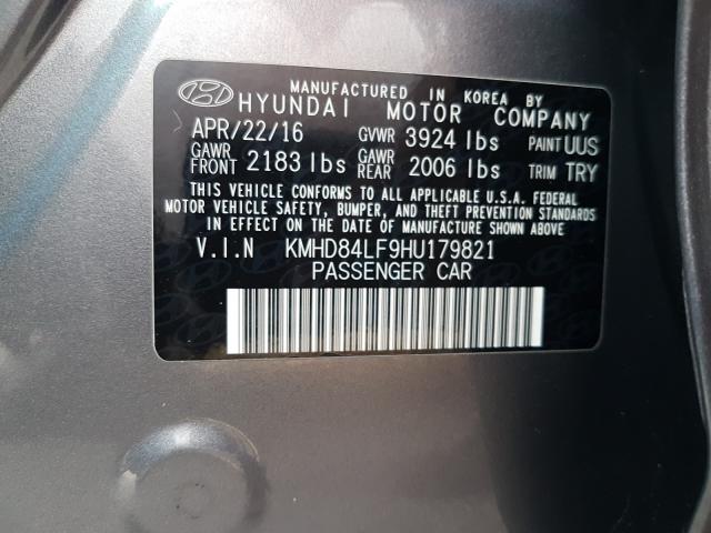 Photo 9 VIN: KMHD84LF9HU179821 - HYUNDAI ELANTRA SE 