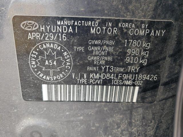 Photo 12 VIN: KMHD84LF9HU189426 - HYUNDAI ELANTRA 