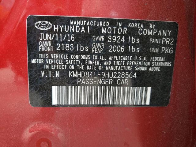 Photo 11 VIN: KMHD84LF9HU228564 - HYUNDAI ELANTRA SE 