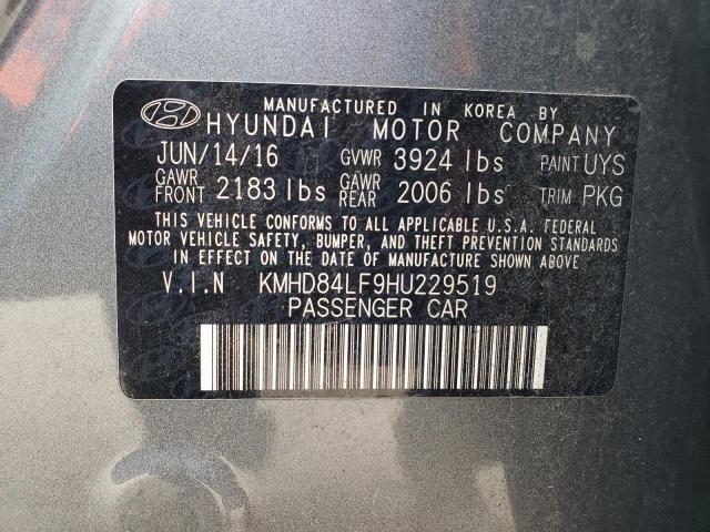 Photo 9 VIN: KMHD84LF9HU229519 - HYUNDAI ELANTRA SE 