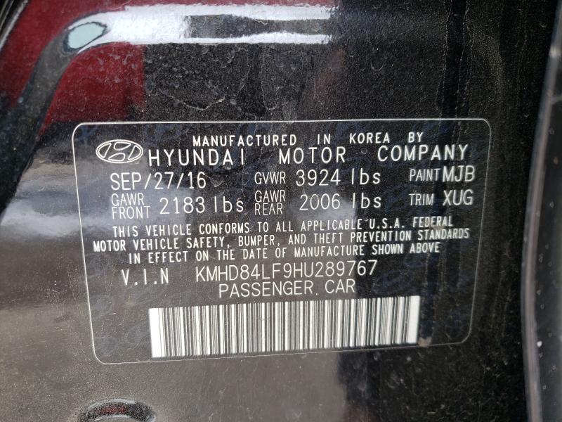 Photo 9 VIN: KMHD84LF9HU289767 - HYUNDAI ELANTRA SE 