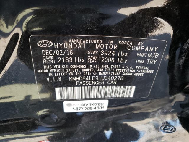 Photo 9 VIN: KMHD84LF9HU340278 - HYUNDAI ELANTRA SE 