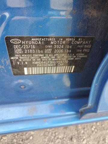 Photo 12 VIN: KMHD84LF9HU359770 - HYUNDAI ELANTRA SE 