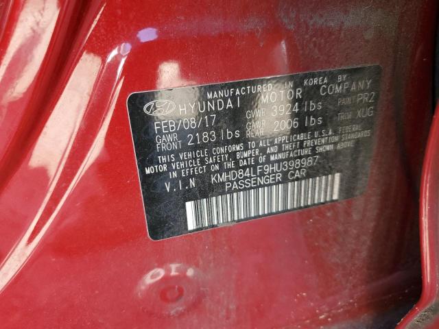 Photo 12 VIN: KMHD84LF9HU398987 - HYUNDAI ELANTRA SE 