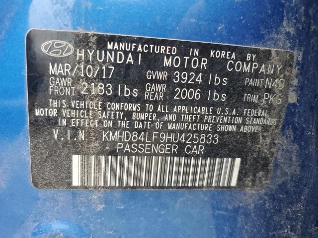 Photo 11 VIN: KMHD84LF9HU425833 - HYUNDAI ELANTRA SE 