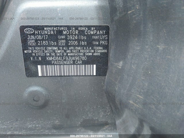 Photo 8 VIN: KMHD84LF9JU496780 - HYUNDAI ELANTRA 