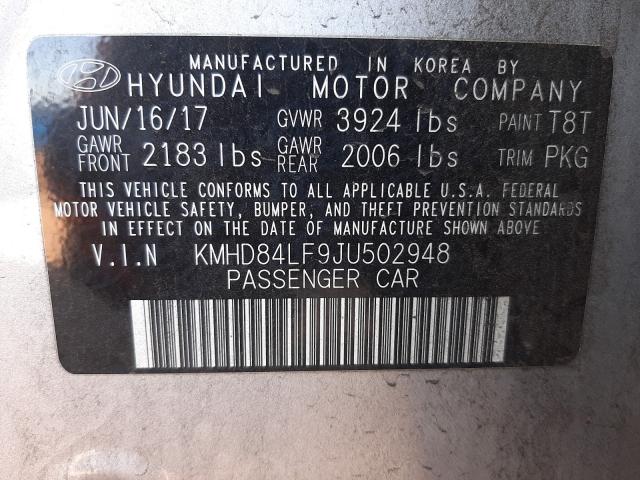 Photo 9 VIN: KMHD84LF9JU502948 - HYUNDAI ELANTRA SE 