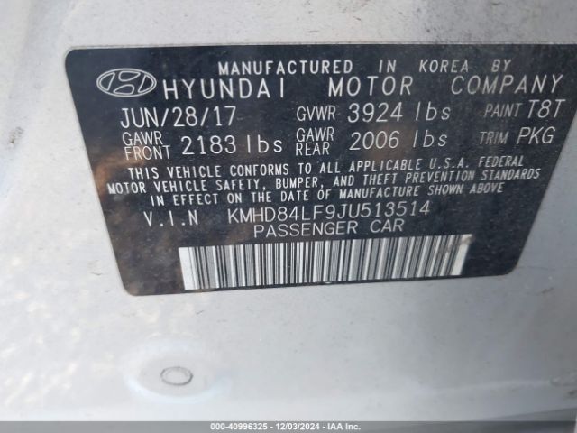 Photo 8 VIN: KMHD84LF9JU513514 - HYUNDAI ELANTRA 