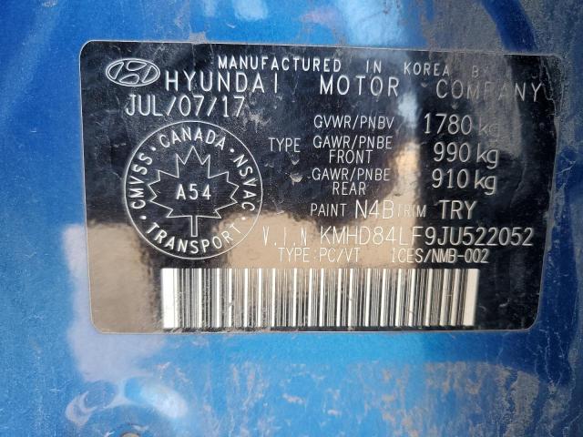 Photo 12 VIN: KMHD84LF9JU522052 - HYUNDAI ELANTRA SE 