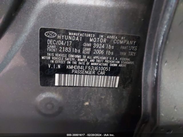 Photo 8 VIN: KMHD84LF9JU610051 - HYUNDAI ELANTRA 