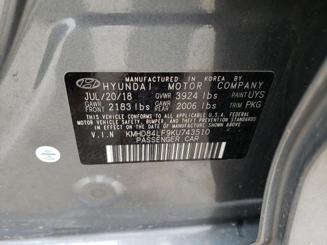 Photo 11 VIN: KMHD84LF9KU743510 - HYUNDAI ELANTRA 