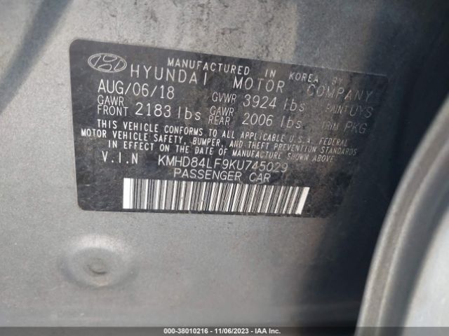 Photo 8 VIN: KMHD84LF9KU745029 - HYUNDAI ELANTRA 