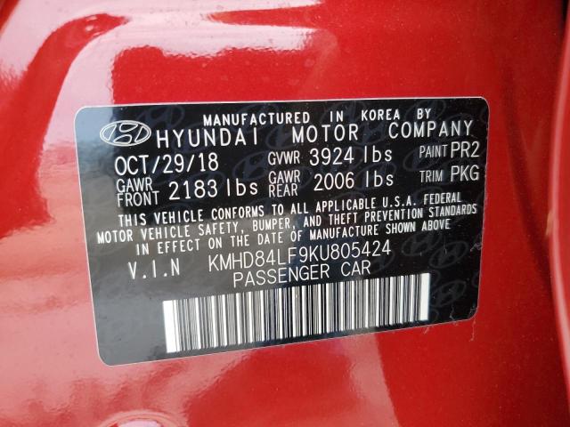 Photo 12 VIN: KMHD84LF9KU805424 - HYUNDAI ELANTRA SE 