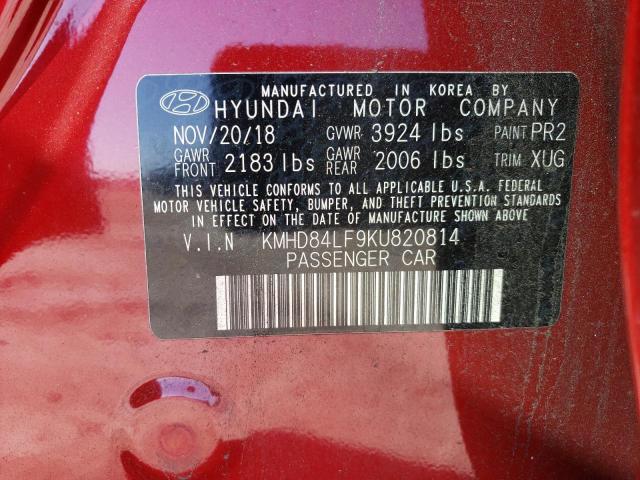 Photo 12 VIN: KMHD84LF9KU820814 - HYUNDAI ELANTRA 