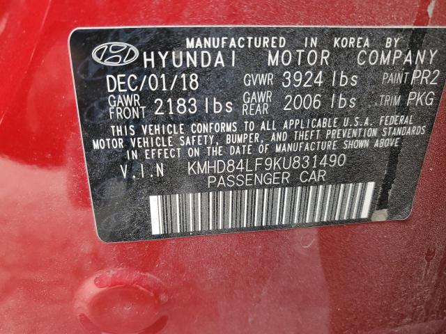 Photo 11 VIN: KMHD84LF9KU831490 - HYUNDAI ELANTRA 