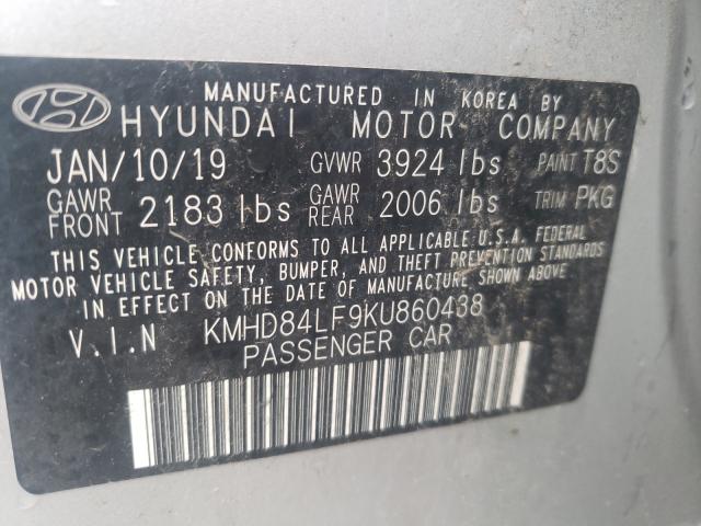 Photo 9 VIN: KMHD84LF9KU860438 - HYUNDAI ELANTRA SE 