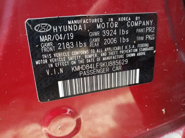 Photo 9 VIN: KMHD84LF9KU885629 - HYUNDAI ELANTRA SE 