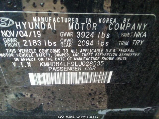 Photo 8 VIN: KMHD84LF9LU028535 - HYUNDAI ELANTRA 