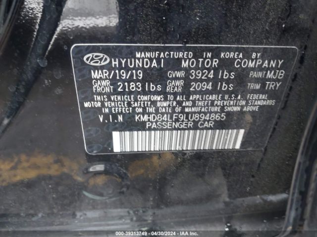 Photo 8 VIN: KMHD84LF9LU894865 - HYUNDAI ELANTRA 