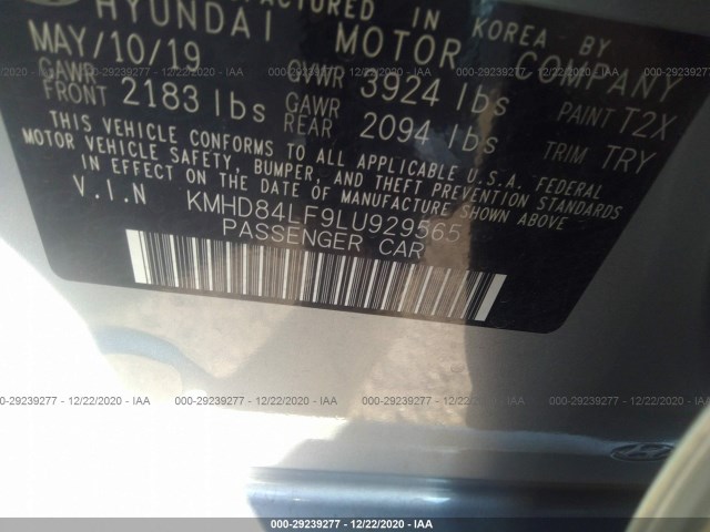 Photo 8 VIN: KMHD84LF9LU929565 - HYUNDAI ELANTRA 