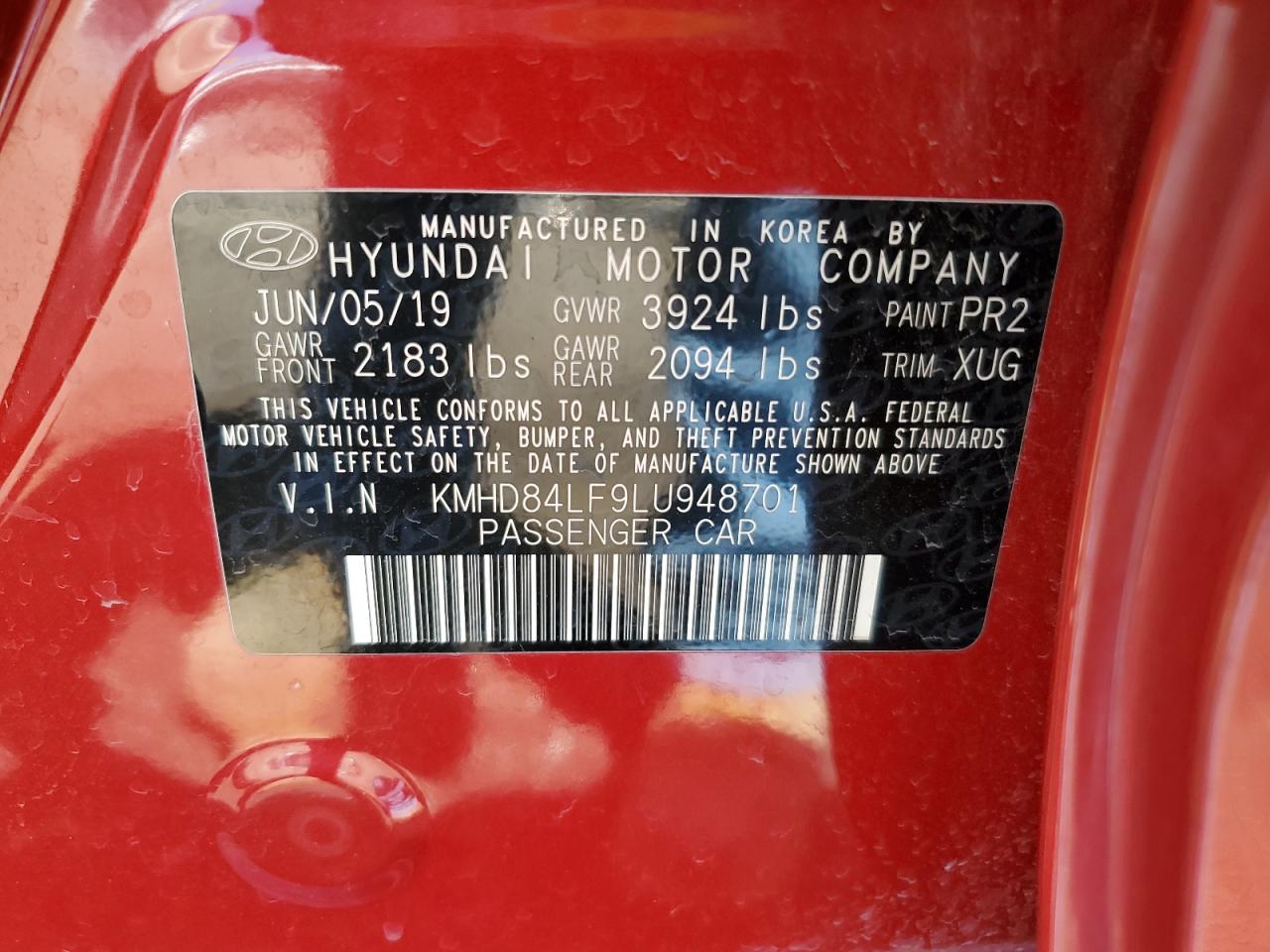 Photo 11 VIN: KMHD84LF9LU948701 - HYUNDAI ELANTRA 