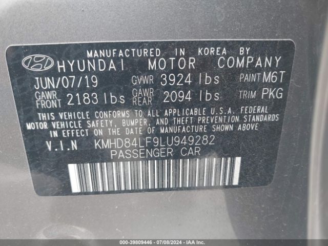 Photo 8 VIN: KMHD84LF9LU949282 - HYUNDAI ELANTRA 