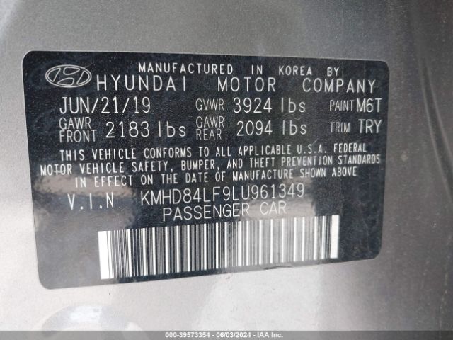 Photo 8 VIN: KMHD84LF9LU961349 - HYUNDAI ELANTRA 