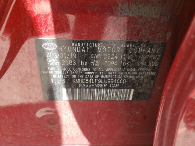 Photo 9 VIN: KMHD84LF9LU994660 - HYUNDAI ELANTRA SE 