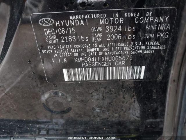 Photo 8 VIN: KMHD84LFXHU065679 - HYUNDAI ELANTRA 