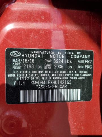 Photo 11 VIN: KMHD84LFXHU142163 - HYUNDAI ELANTRA 