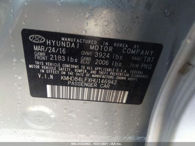 Photo 8 VIN: KMHD84LFXHU146942 - HYUNDAI ELANTRA 