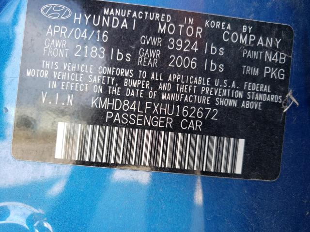 Photo 9 VIN: KMHD84LFXHU162672 - HYUNDAI ELANTRA SE 